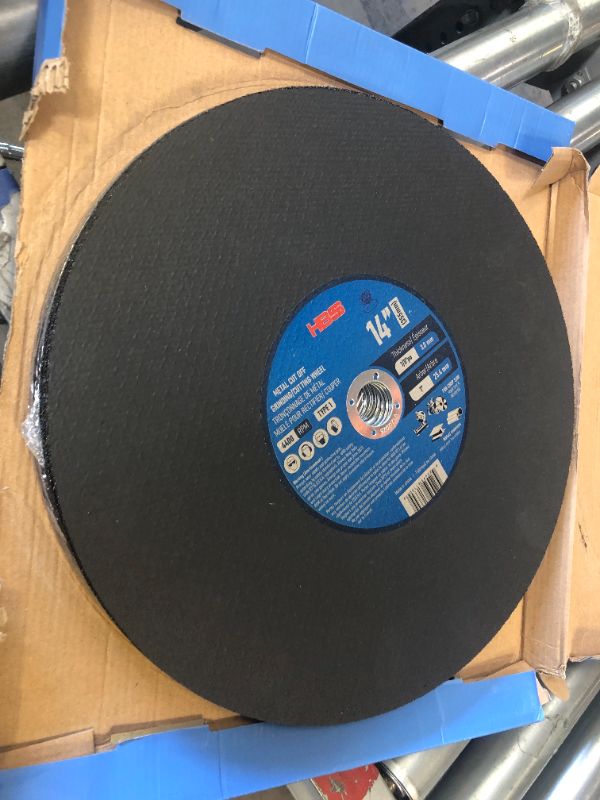 Photo 2 of 10 Pack 14 inch Thin Cut Off Wheel for Metal and Stainless Steel, Type 1 General Purpose Metal Cutting disc for chop Saw (14 x 1/8 x 1 inch Cut Off Wheels)- HB995890 10 14'' x 1/8' 'x 1''