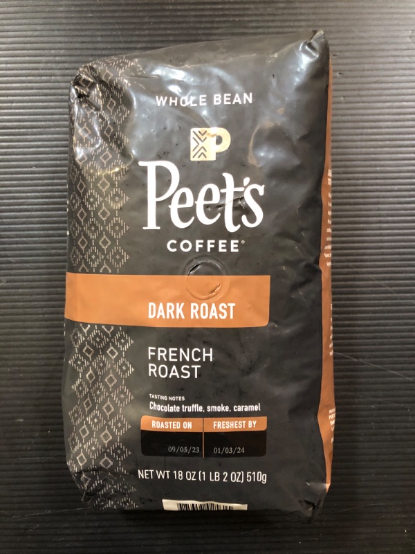 Photo 2 of Peet's Coffee, Dark Roast Whole Bean Coffee - French Roast 18 Ounce Bag French Roast 18 Ounce (Pack of 1)