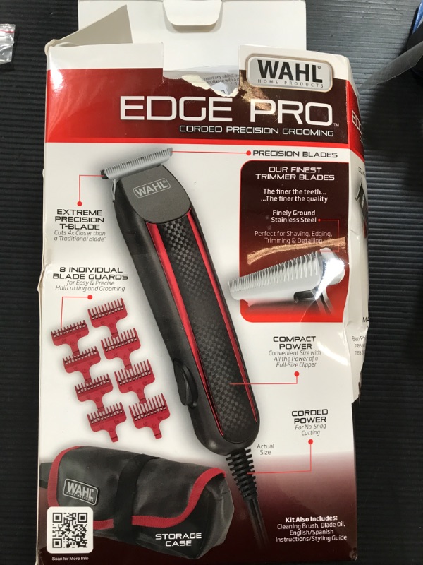 Photo 3 of Wahl Edge Pro Bump Free Corded Beard Trimmer for Men Touch Up Trimmer & Grooming Detailer Kit – Perfect for Edging Beards, Mustaches, Hair, & Stubble, – Model 9686-300 Red 1 Count (Pack of 1)