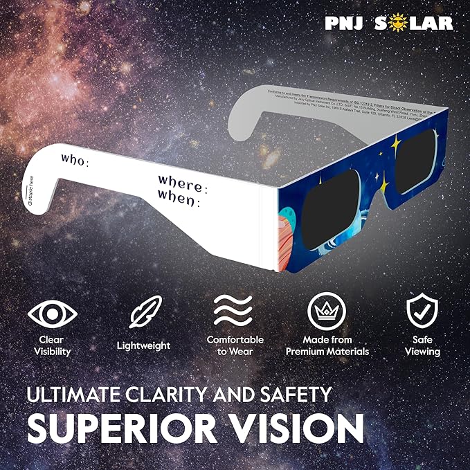 Photo 1 of [10 Pack Premium Solar Eclipse Glasses AAS Approved 2024 Patent Pending - ISO Certified - Mixed Patterns
