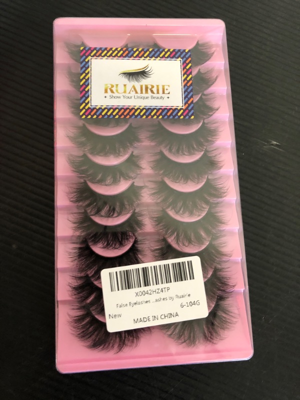 Photo 1 of False Eyelashes Fluffy Fake Eyelashes Cat Eye Lashes Wispy Mink Lashes Pack 10 Pairs Natural Lashes Fake Lashes by Ruairie