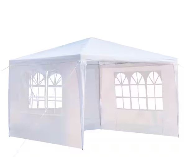 Photo 1 of 10 ft. x 10 ft. White Party Wedding Tent Canopy 3 Sidewall
