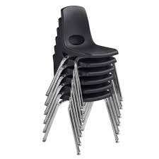 Photo 1 of 16in Black Stack Chair with Swivel Glides - 6 Pack
