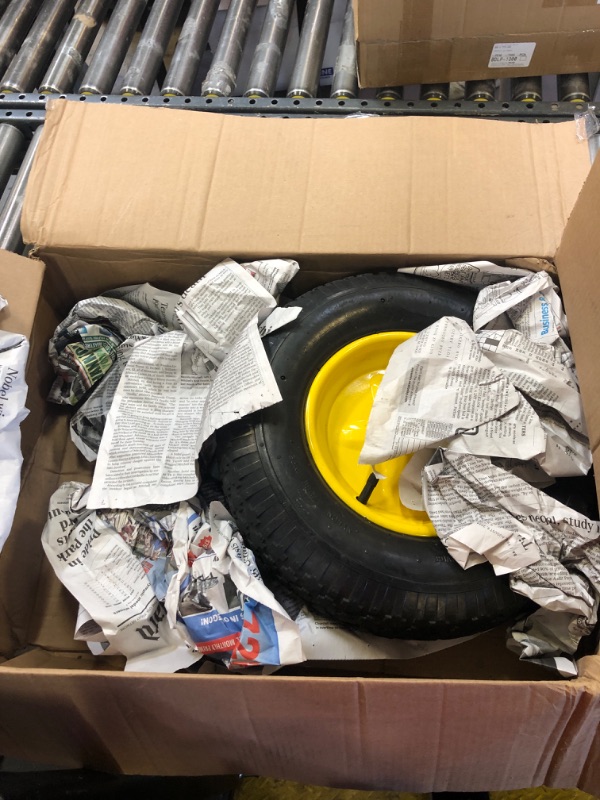 Photo 2 of AR-PRO (2-PACK) 4.80/4.00-8" Tire and Wheel, 16" Pneumatic Tire Wheels with 5/8" Bearings (Extra 3/4" Bearings) and 3" Centered Hub, for Wheelbarrow, Hand Truck, Garden Carts, Yard Wagon Dump Cart