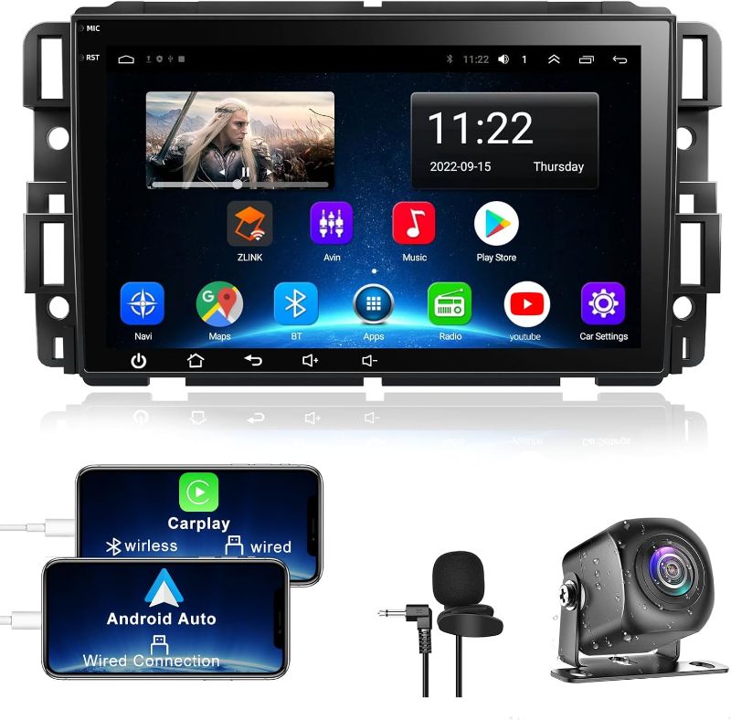 Photo 1 of 2G+32G Android 12 Car Stereo Radio for Chevy Silverado GMC Sierra Buick Enclave 2007-2012, 8" IPS Touch Screen Car Radio Build-in GPS Wireless CarPlay/Wired Android Auto, Backup Camera/DSP/SWC
