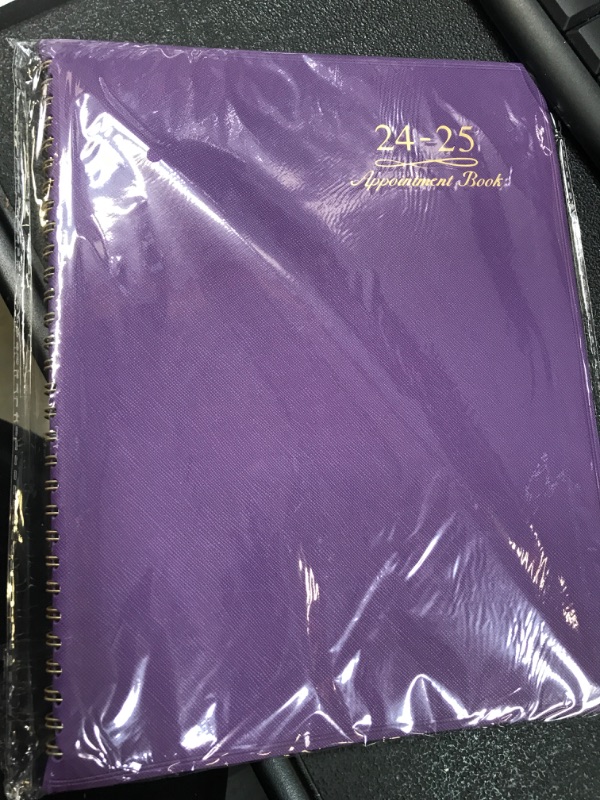 Photo 1 of 2025 Appointment Book/Planner - Weekly Appointment Book 2025, January 2025 - December 2025, 8.26"x 10.7", Daily/Hourly Planner with Tabs, 15 Minutes, Wirebound - Purple