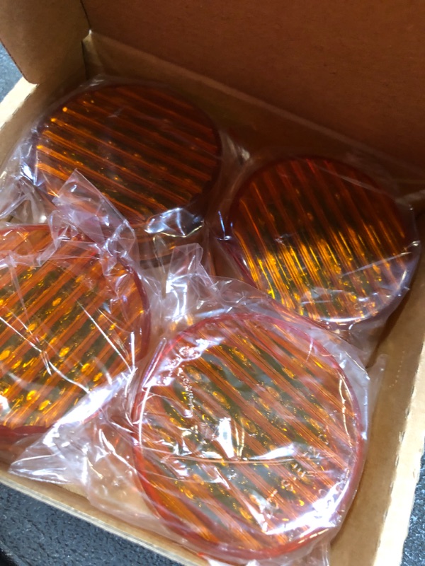 Photo 1 of 2.5" Round Truck Side Light Amber 13 LED Trailer Side Marker Lights Sealed Trucks Lamps Side Clearance Light for Boat RV Camper Trailer Truck?Amber,4 Pcs?