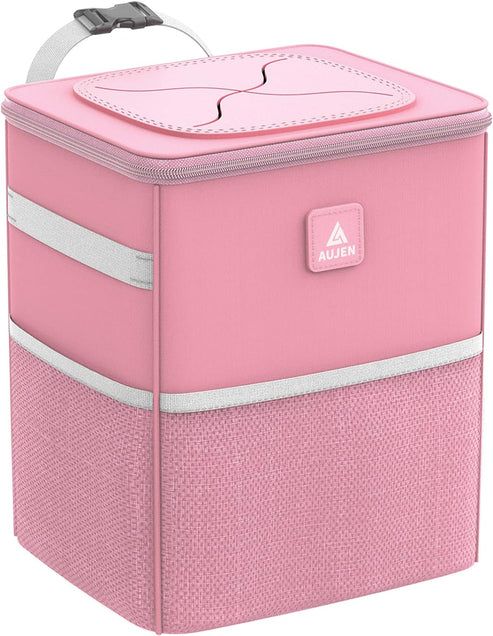 Photo 1 of AUJEN Car Trash Can- Easy-to-Install Car Accessory Interior - Leak-Proof Car Organizer and Storage Bag for The Back/Front/Console of Any Cars,Sedans, SUVs & Trucks(Pink)