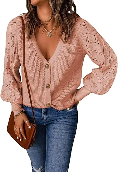 Photo 1 of Astylish Women Long Sleeve Open Front Knit Button Down Cardigan Sweaters   med 