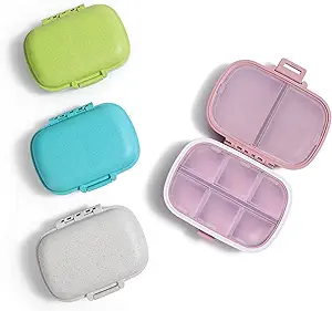 Photo 1 of  Compartments Travel Pill Organizer, Pocket Pharmacy for Purse Daily Pill Box Portable Medicine Organizer Vitamin Holder Container ?Multi-Colored?