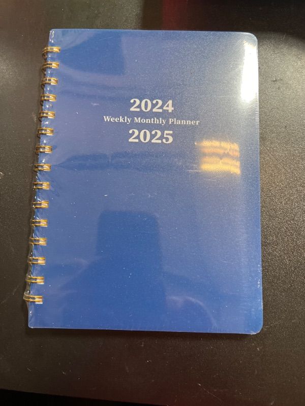 Photo 1 of Ymumuda 2025 Planner, Weekly Monthly Planner 2025, JAN.2025 to DEC.2025, 8.4"×6", School Planner Spiral Bound for School Home Office, Dark Blue
