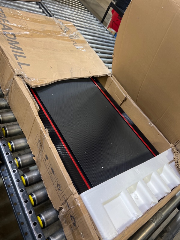 Photo 1 of RHYTHM FUN Walking Pad Under Desk Treadmill, Walking Pad Treadmill 300 LB Capacity with Remote Control, Portable Treadmill for Office/Home Lightweight, Mini Treadmill with 3 Window LED Display Black