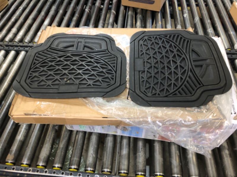 Photo 2 of 2-Piece All-Weather Heavy-Duty Truck Floor Mats - Universal Fit  (Black)