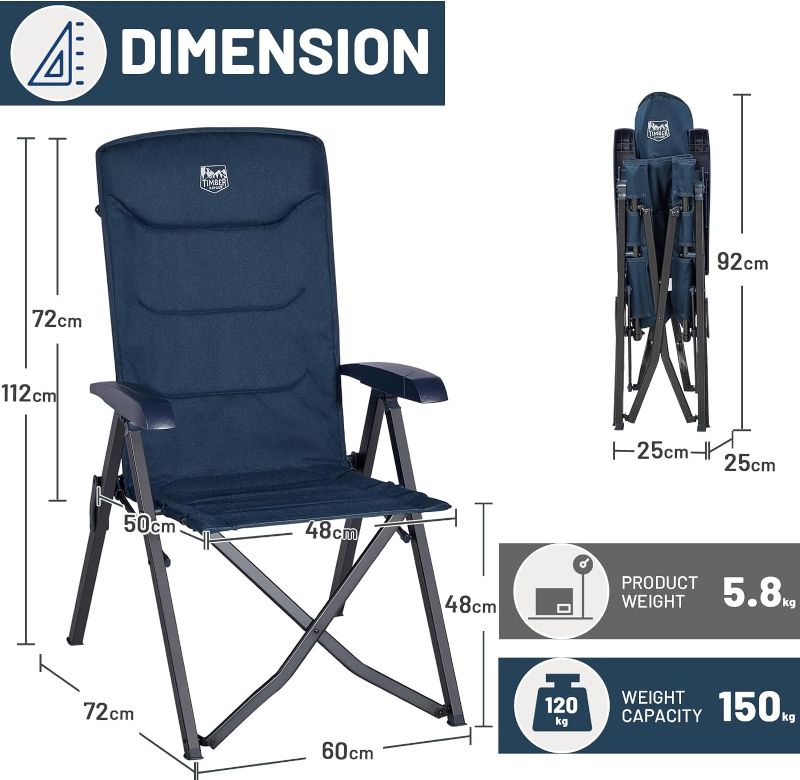 Photo 1 of (BLUE) Folding Chair Portable Outdoor