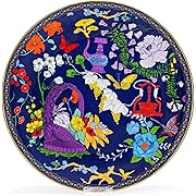 Photo 1 of Balios Decorative Dinner Plate Decor Handmade Gold Trim Chinoiserie, Fine Porcelain Ceramic Ornament for Home & Office Wall Hanging Décor