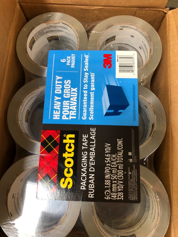 Photo 2 of 1.88 in. X 54.6 Yds. Heavy Duty Shipping Packaging Tape (36 Rolls per Case) -- 5 six-packs