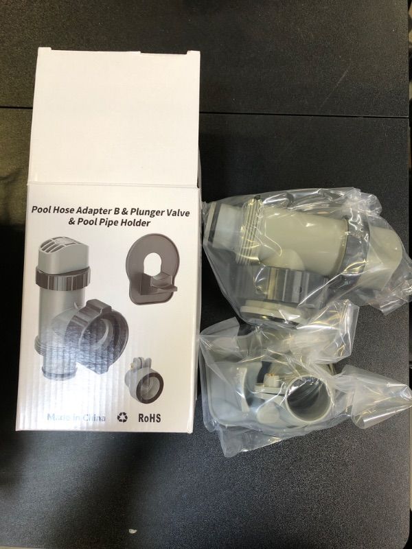 Photo 2 of Above Ground Swimming Pool Hose Adapter with Plunger Valve and Swimming Pool Pipe Holder - Replacement Parts Compatible with Intex Pools & Pump System