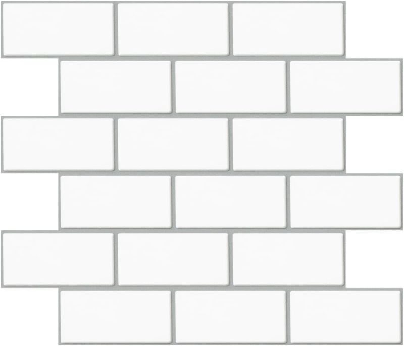 Photo 1 of  Peel and Stick Backsplash, Wall Tiles for Bathroom Grey Waterproof Vinyl Tile, 