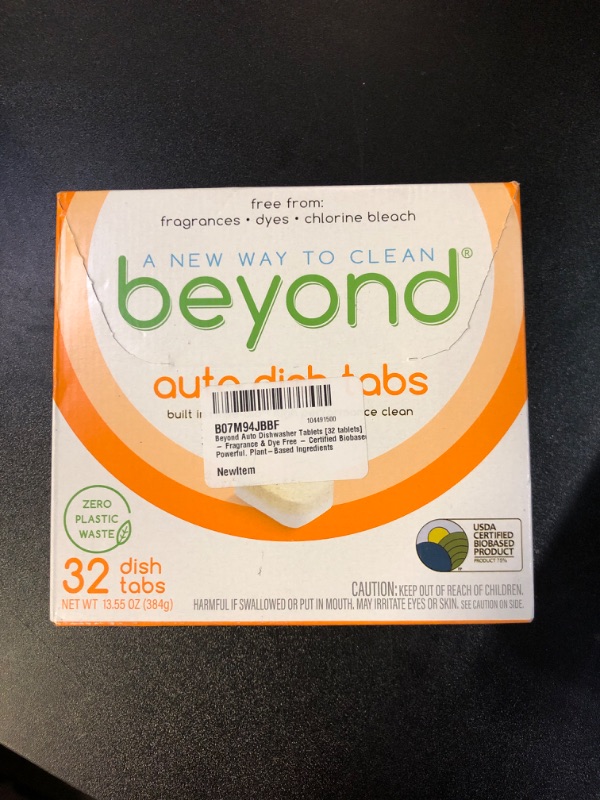 Photo 2 of Beyond Auto Dishwasher Tablets [32 tablets] - Fragrance & Dye Free - Certified Biobased. Powerful. Plant-Based Ingredients
