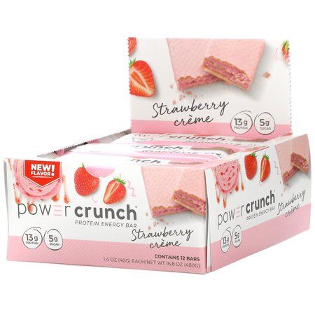 Photo 1 of  BNRG, Power Crunch Protein Energy Bar, Strawberry Creme, 12 Bars, 1.4 Oz (40 G) Each exp july 19 2025
