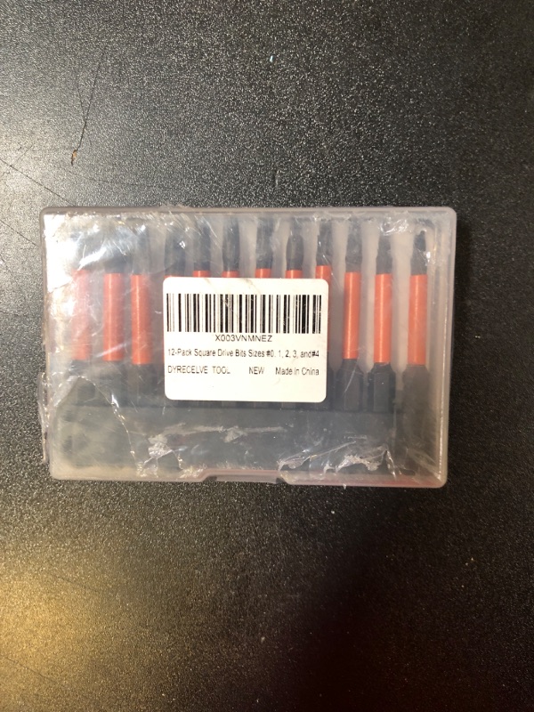 Photo 2 of 12-Pack Square Drive Bits- Premium S2 Alloy Steel Square Bit Set Magnetic Heads- Robertson Square Drill Bit Set (Long 2.55"& Hex Shank) Square Head Screwdriver Sizes #0, 1, 2, 3, and #4
