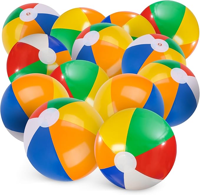 Photo 1 of AMOR PRESENT 24PCS Beach Balls for Kids, 8inch Beach Ball Bulk Inflatable Pool Beach Balls Bulk for Beach Summer Swimming Party