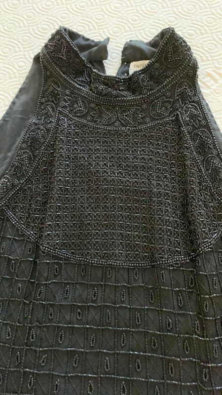 Photo 4 of WOMENS PAPELL BOUTIQUE FORMAL BLACK BEADED SILK TOP SIZE XL