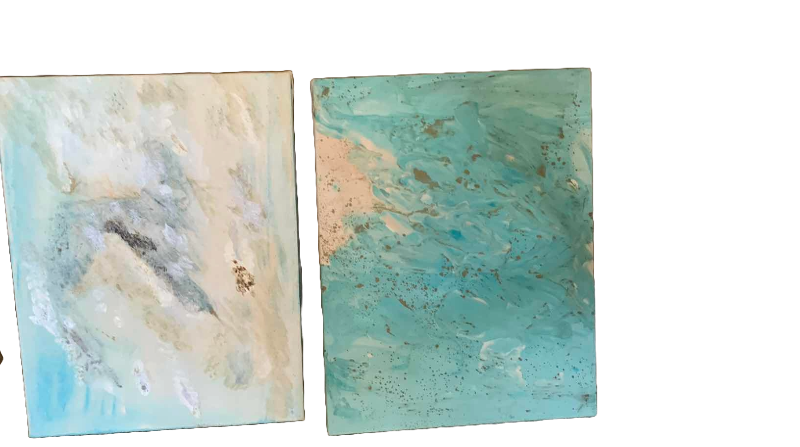 Photo 1 of 2-ABSTRACT OIL PAINTINGS 11” X 15”
