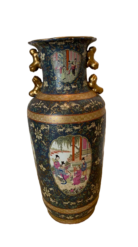 Photo 1 of SATSUMA STYLE FLOOR VASE 11” X 25”