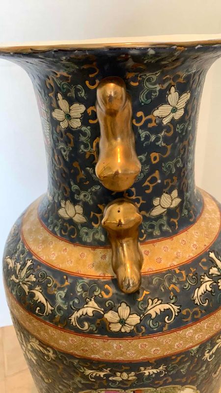 Photo 1 of SATSUMA STYLE FLOOR VASE 11” X 25”