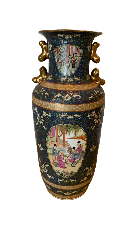 Photo 1 of SATSUMA STYLE FLOOR VASE 11” X 25”