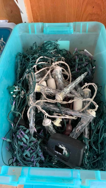 Photo 1 of 3-TUBS OF CHRISTMAS OUTDOOR LIGHT SETS