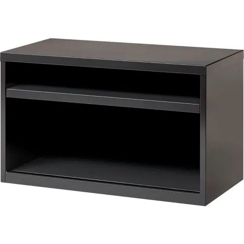 Photo 1 of HIRSH INDUSTRIES LOW CREDENZA WITH TWO OPEN SHELVES CHARCOAL MODEL 20509 36" X 19' H 22"