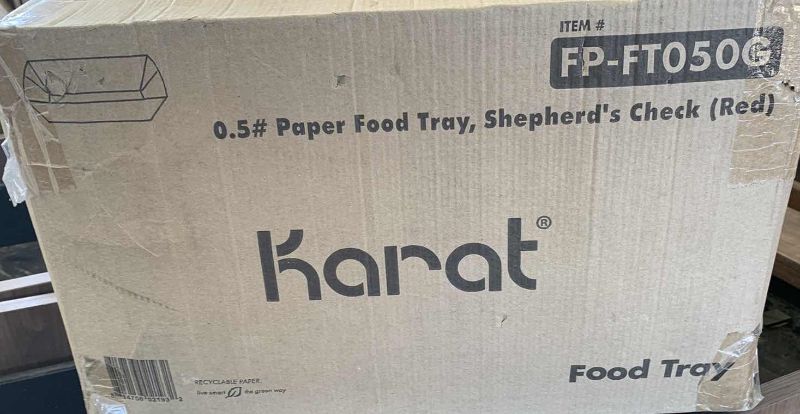 Photo 1 of CASE OF 1000 KARAT PAPER FOOD TRAYS MODEL FP-FT050G 