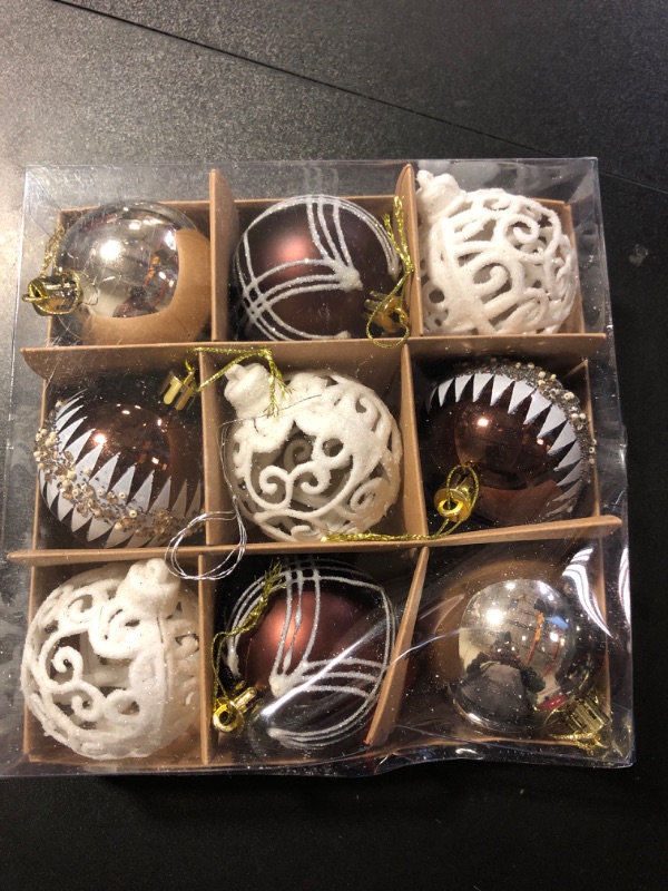 Photo 1 of Christmas Ornaments - 2.36" - Brown Wine - 9 Pieces