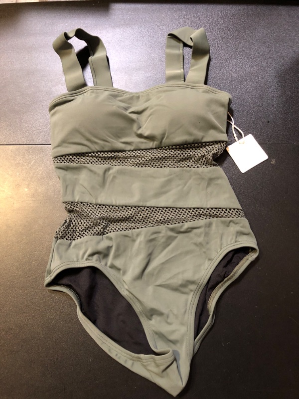 Photo 2 of CARMEN MARC VALVO Women's Swimwear - Mesh, One Piece - Green - Size 4 (S/M)