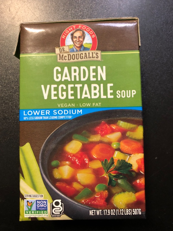Photo 1 of Dr. McDougall's Lower Sodium Soup, Garden Vegetable - 17.9 oz box