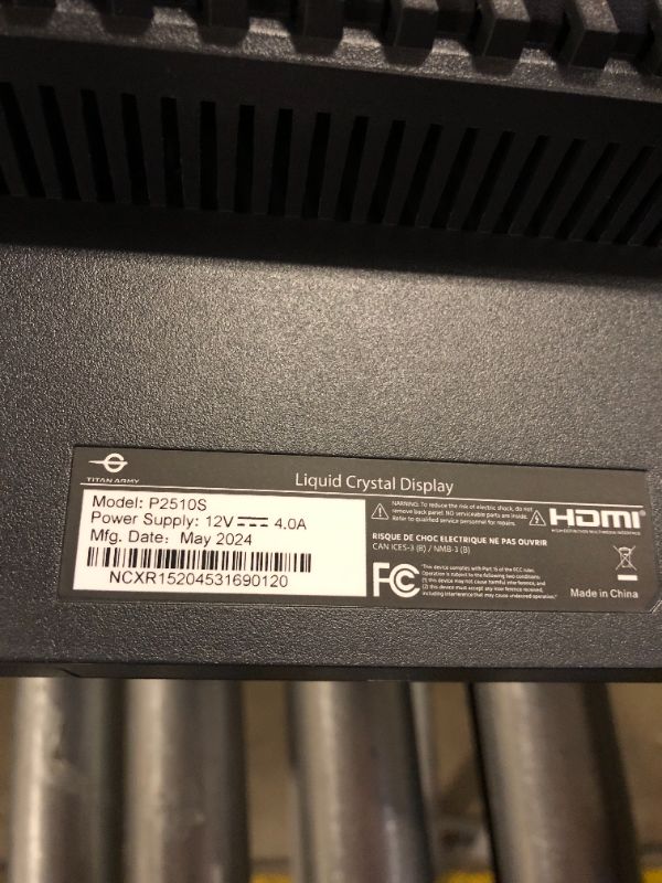 Photo 4 of 24.5 Inch 240Hz 1440p Gaming Monitor,QHD 2560 x 1440p Fast IPS 1ms GTG,Adaptive Sync,126% sRGB,HDR10,Low Blue Light VESA 100x100,HDMI 2.0 DisplayPort 1.4 Vertical Gaming Monitor P2510S
