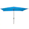 Photo 1 of 10 ft. Rectangular Patio Umbrella with Push Button Tilt in Bright Blue
