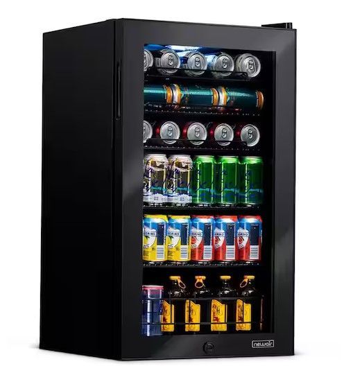 Photo 1 of ***FACTORY SEALED***19 in. 126 (12 oz.) Can Freestanding Beverage Cooler Fridge with Adjustable Shelves, Modern Black
