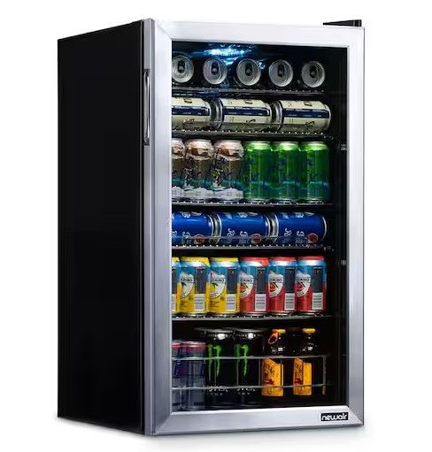 Photo 1 of ***FACTORY SEALED***19 in. 126 (12 oz) Can Freestanding Beverage Cooler Fridge with Adjustable Shelves - Stainless Steel
