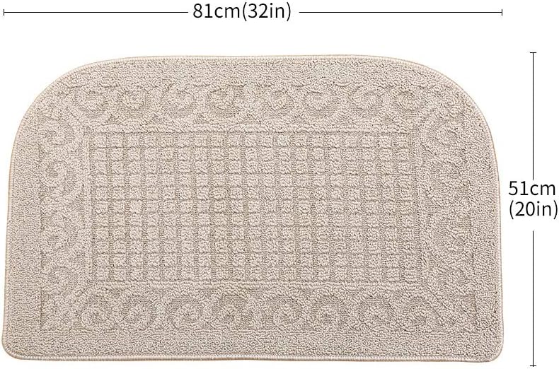 Photo 4 of (READ FULL POST) COSY HOMEER 32X20 Inch Anti Fatigue Kitchen Rug Mats are Made of 100% Polypropylene Half Round Rug Cushion Specialized in Anti Slippery and Machine Washable,Beige(2 pcs) 32*20in Beige 2pcs