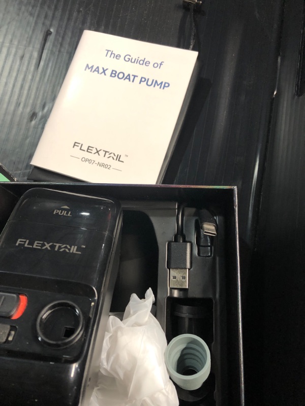 Photo 3 of (READ FULL POST) FLEXTAILGEAR Portable MAX Boat Pump Rechargeable Electric Air Pump for Inflatable Boats, Inflate Deflate with Auto Stop Function, Real-time LED Display for Rubber Boat Kayak Inflatables