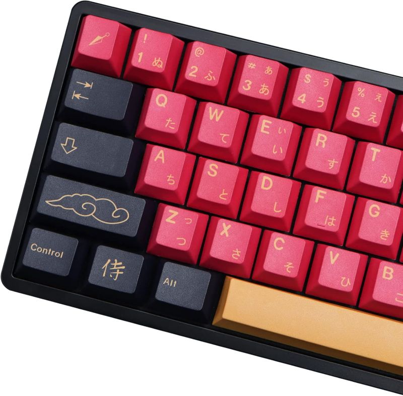 Photo 1 of ***STOCK PHOTO REFERENCE ONLY***MOLGRIA Red Samurai Keycaps, 129 Set PBT KeyCaps for Gaming Keyboard, Cherry Profile Dye Sublimation Custom Keycaps with Puller for Gateron Kailh Cherry MX Switch 104/87/71/61 60 Percent Keyboard
