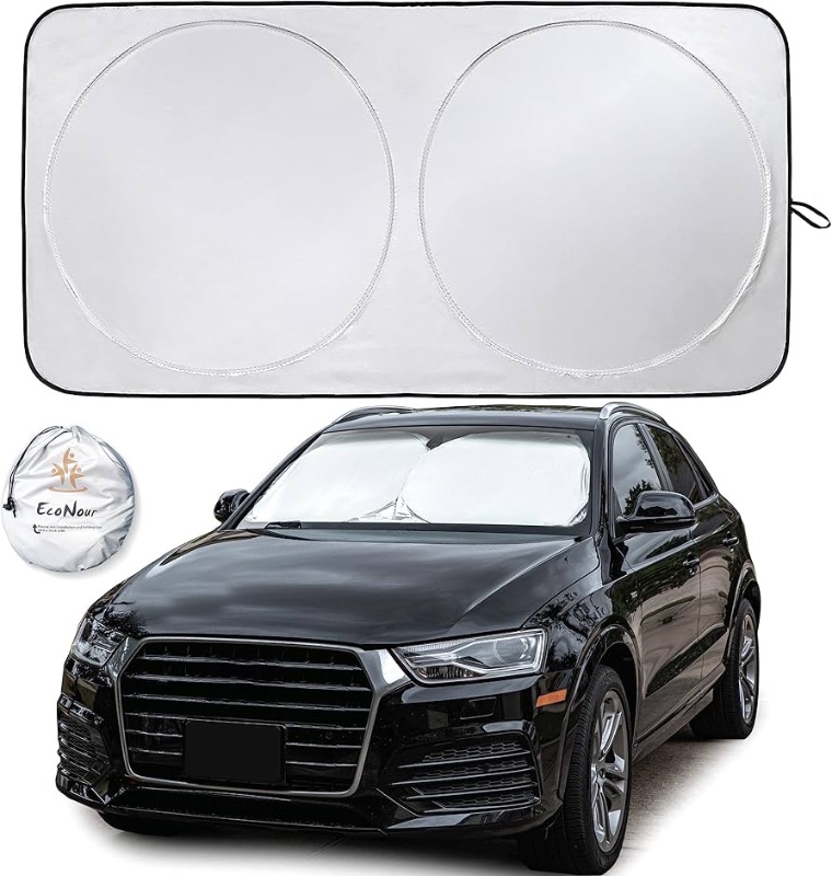 Photo 1 of ***STOCK PHOTO REFERENCE ONLY***
EcoNour Car Sun Shade Windshield | Reflective Car Window Sun Shades for Ultimate Dashboard Protection | Foldable Car Interior Accessories for Sun Heat