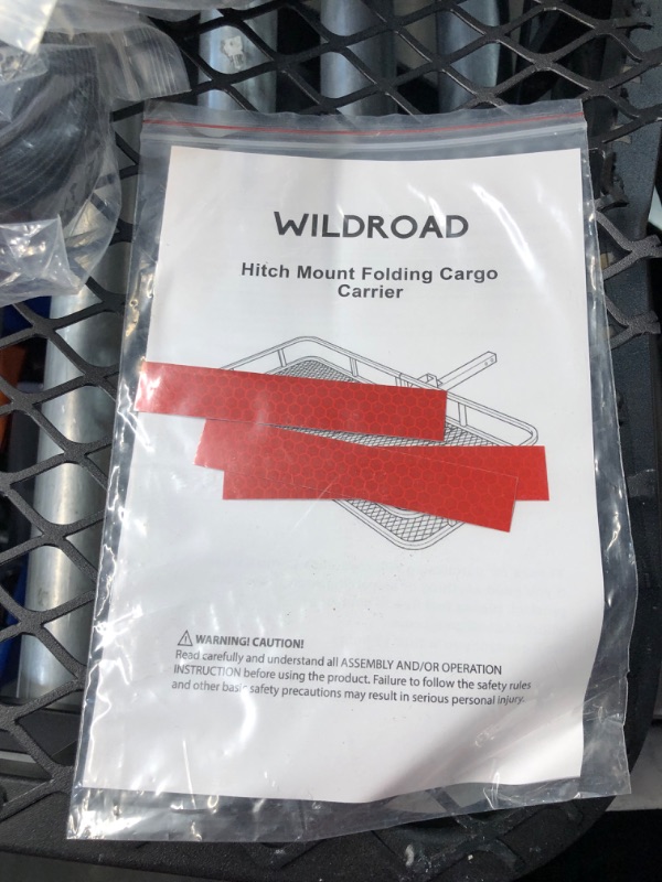 Photo 6 of ***USED - MAJOR DAMAGE - SEE PICTURES - LIKELY MISSING PARTS***
Wildroad Hitch Cargo Carrier Basket Combo 60" x 24" x 6" 500 LBS Folding Trailer Hitch Cargo Carrier Fits 2" Receiver with 18.2 Cubic feet Cargo Bag, Hitch Stabilizer, Cargo Net and Ratchet S