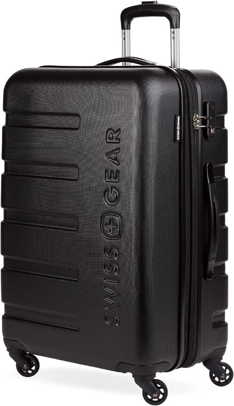 Photo 1 of **DAMAGED**
SwissGear 7366 Hardside Expandable Luggage with Spinner Wheels, Black, Checked-Medium 23-Inch