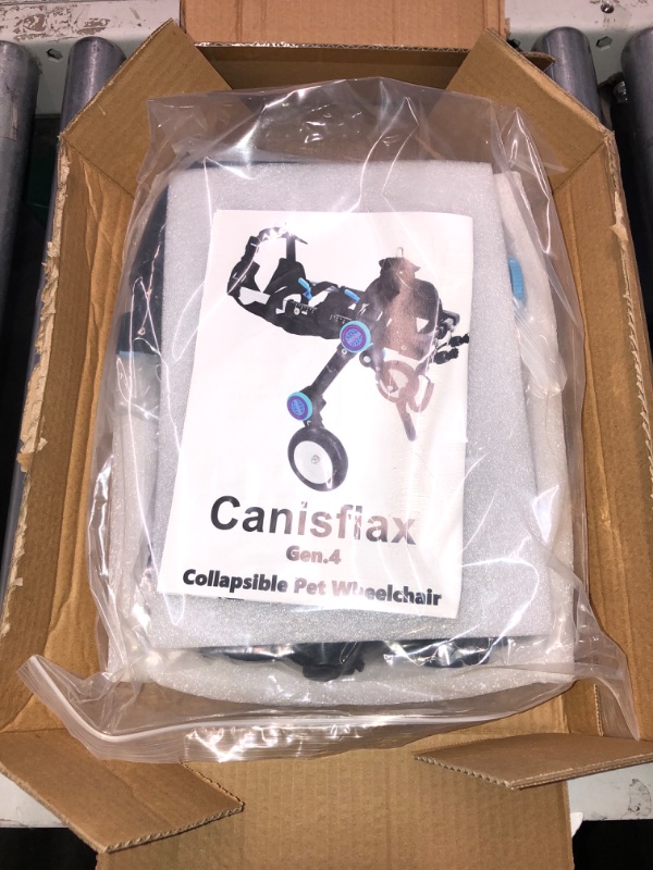 Photo 2 of (READ FULL POST) Canisflax Gen 4 collapsible pet wheelchair foldable for back legs XS Black New
