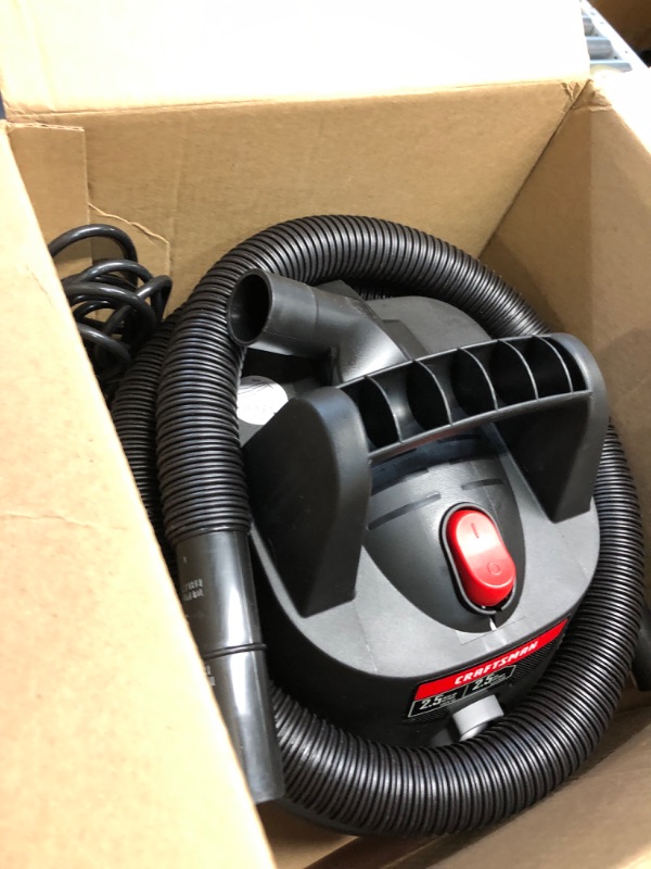 Photo 1 of CRAFTSMAN CMXEVBE17250 2.5 Gallon 2.5 Peak HP Wet/Dry Vac, Portable Shop Vacuum with Attachments