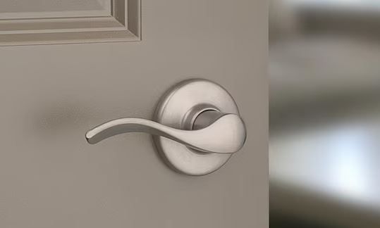 Photo 1 of (2 pack) Balboa Satin Nickel Left-Handed Half-Dummy Door Handle featuring Microban Technology
